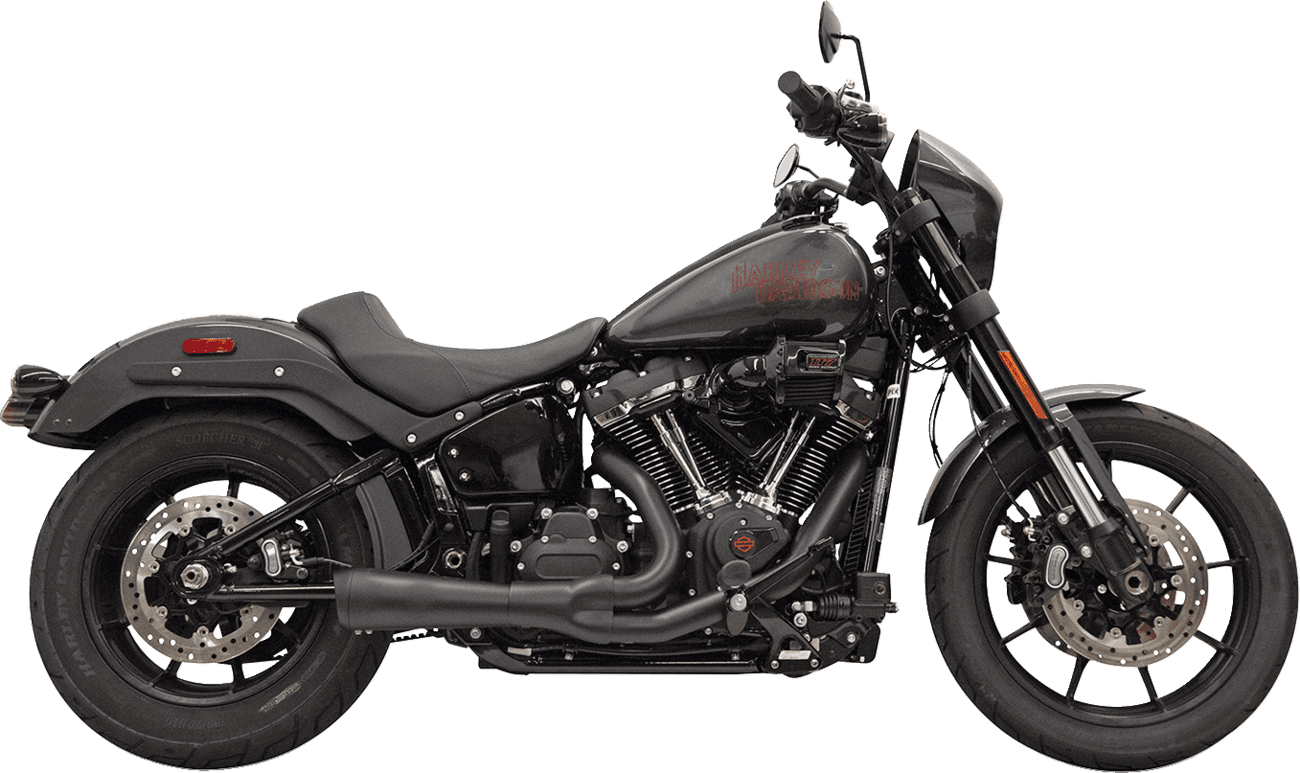 BASSANI XHAUST 1800-2749 2-into-1 The Ripper Exhaust System with Megaphone Muffler - Short - Black - M8 Softail