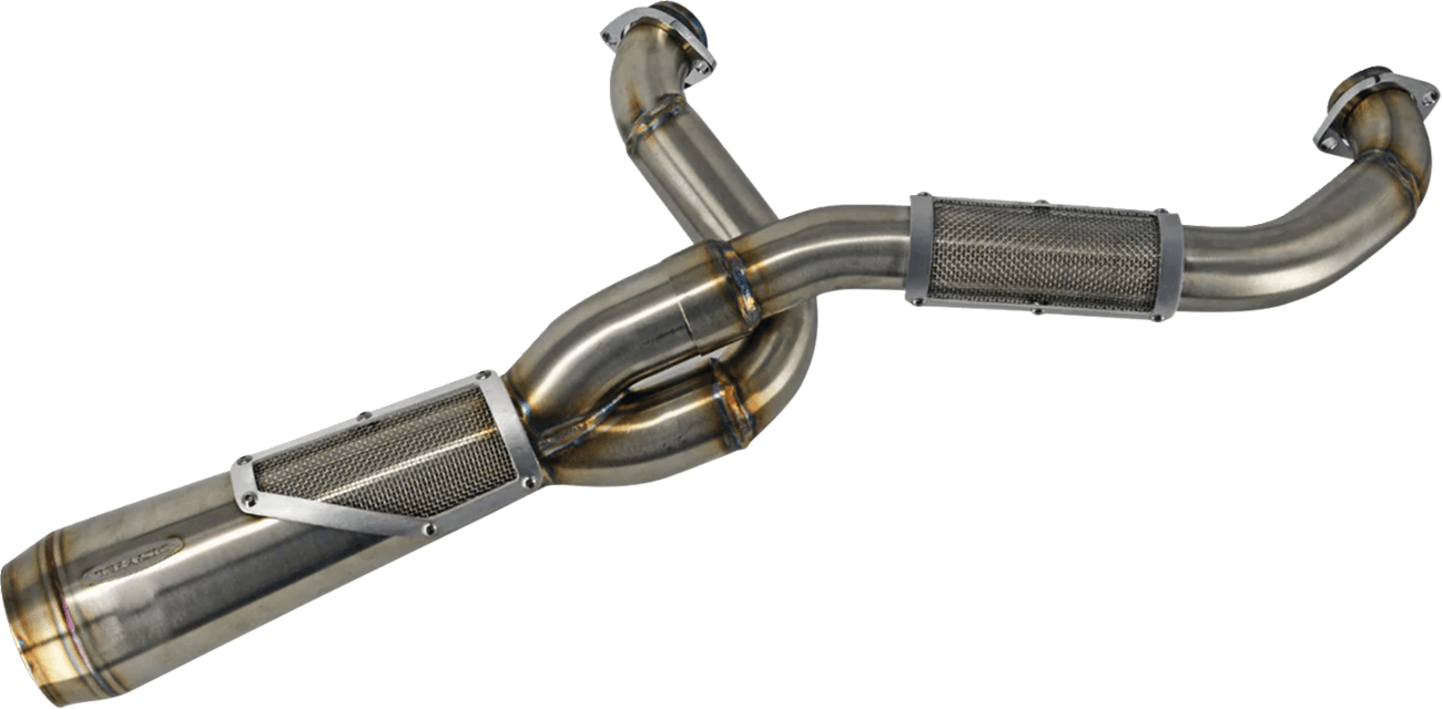 TRASK 1800-2792 2-into-1 Big Sexy Exhaust System - Brushed Stainless Steel - M8 Softail