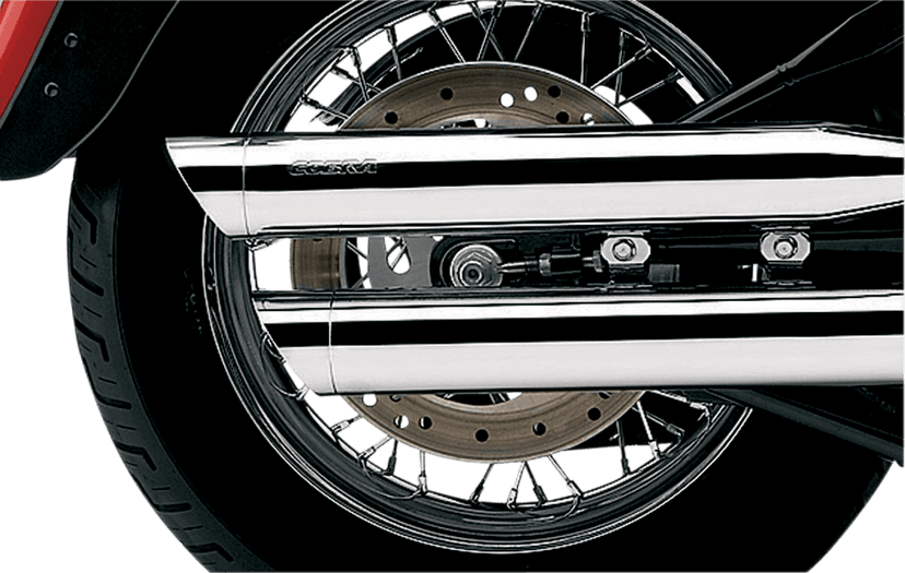 COBRA 1801-0359 3" Slip-On Mufflers - Chrome - '00-'06 FLSTF — image 2 of 3