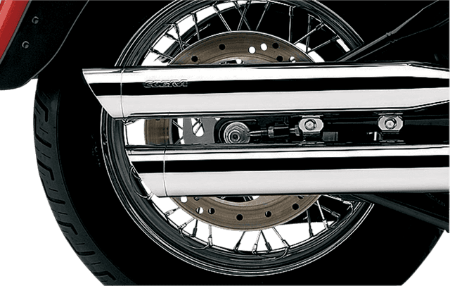 COBRA 1801-0360 3" Slip-On Mufflers - Chrome - '07-'17 FLSTF — image 2 of 3