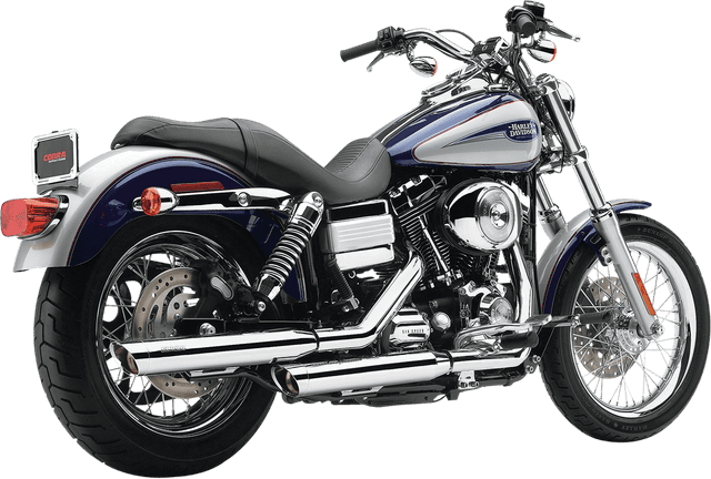 COBRA 1801-0363 3" Slashcut Slip-On Mufflers - Chrome - '95-'17 FXD — image 2 of 2