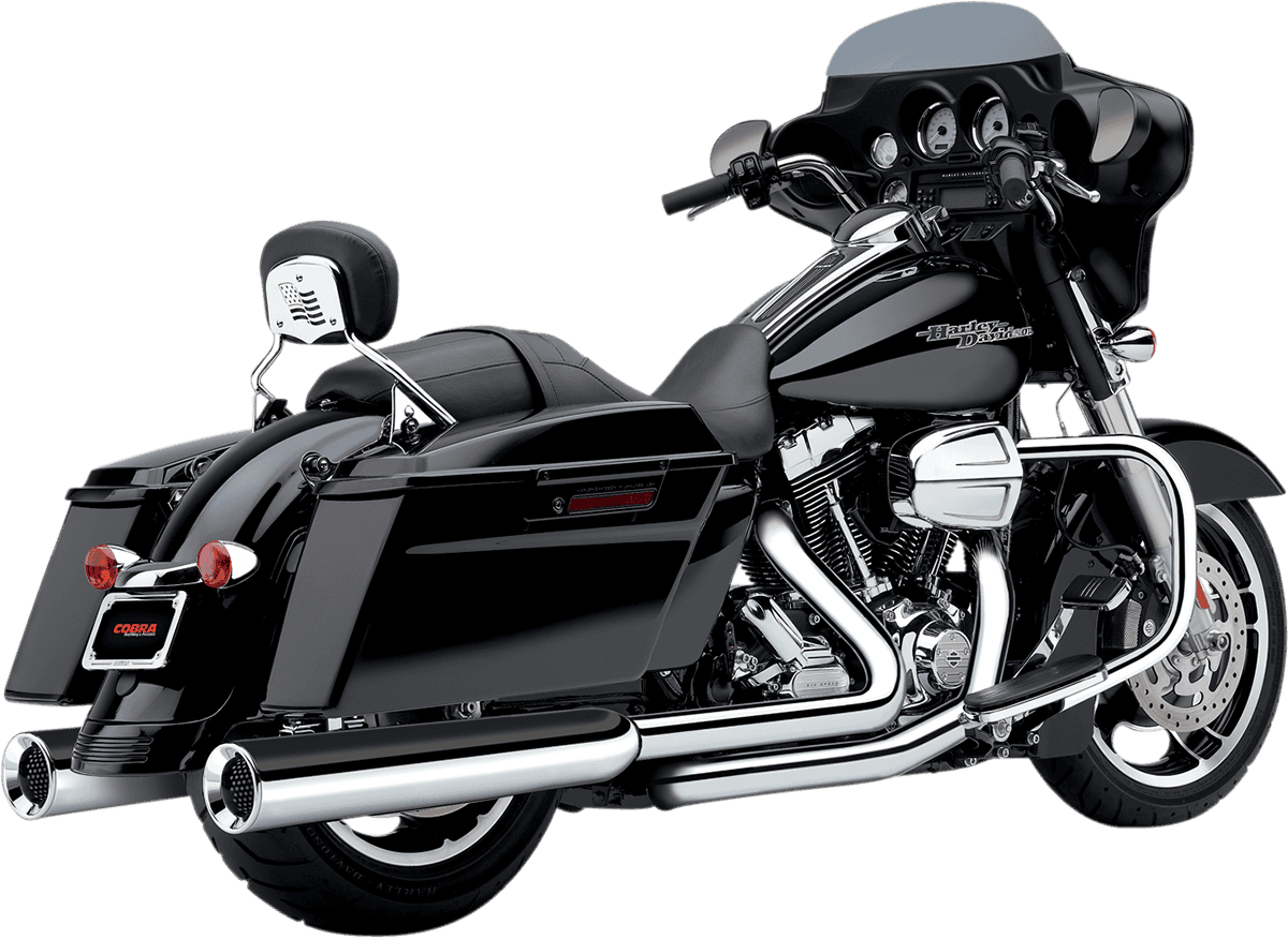 COBRA 1801-0639 Powr-Flo Slip-On Mufflers - Chrome - '95-'16 FL