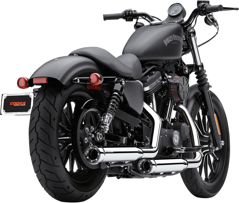 COBRA 1801-0707 Slip-On Mufflers with Race-Pro Tips - 3" - Chrome - '14-'22 XL — image 1 of 3