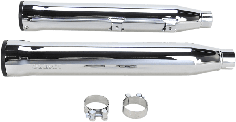 COBRA 1801-0715 Slip-On Mufflers with Race Pro Tips - 3" - Chrome - '07-'17 FXST/B/C, FLSTC/FXCW/C — image 2 of 2
