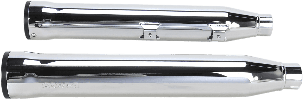 COBRA 1801-0715 Slip-On Mufflers with Race Pro Tips - 3" - Chrome - '07-'17 FXST/B/C, FLSTC/FXCW/C