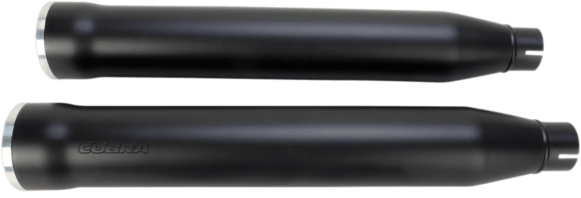 COBRA 1801-0716 Slip-On Mufflers with Race Pro Tips - 3" - Black - '07-'17 FXST/B/C, FLSTC/FXCW/C/FXSB/SE