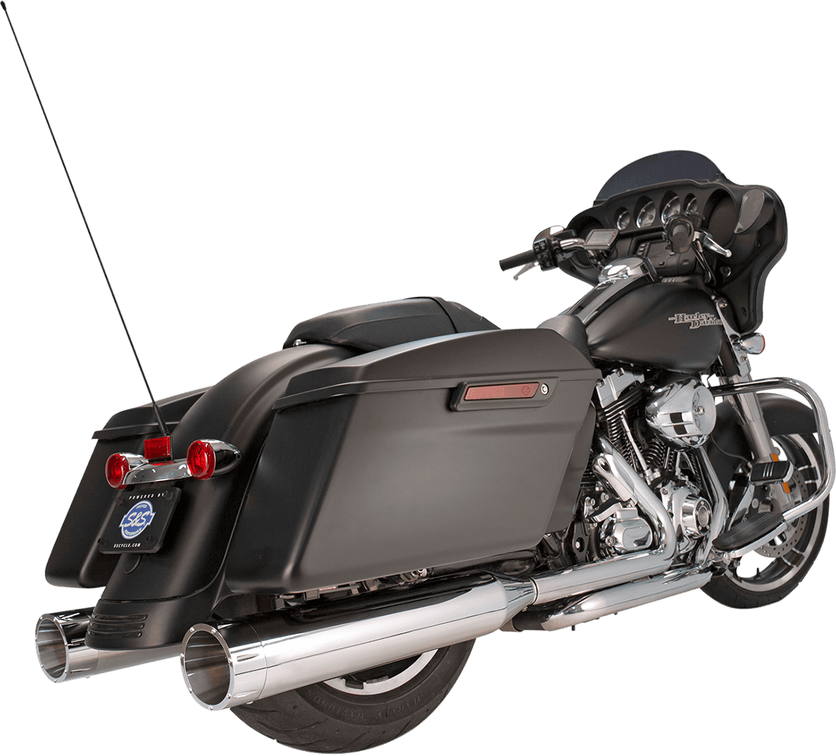 S&S CYCLE 1801-0850 4-1/2" MK45 Performance Mufflers - Chrome with Chrome Tracer