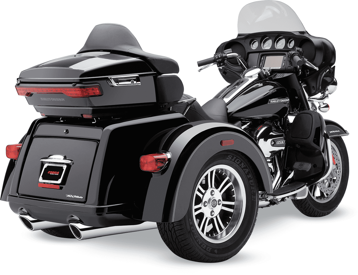 COBRA 1801-0867 909 Twins Slip-On Mufflers - Tri-Glide - Chrome
