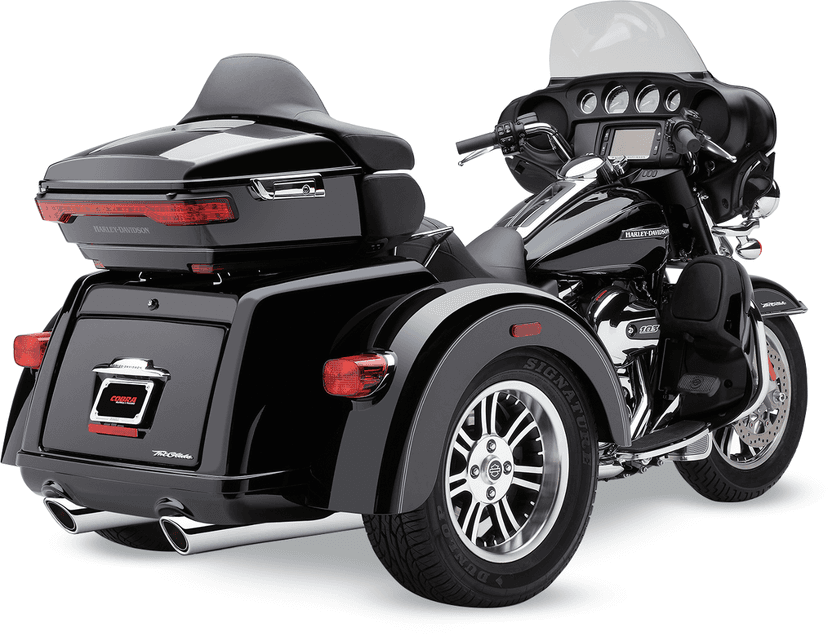COBRA 1801-0867 909 Twins Slip-On Mufflers - Tri-Glide - Chrome — image 1 of 2