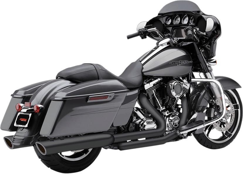 COBRA 1801-1025 909 Twin Slip-On Mufflers - 4"- Raven Black - '95-'16 Bagger