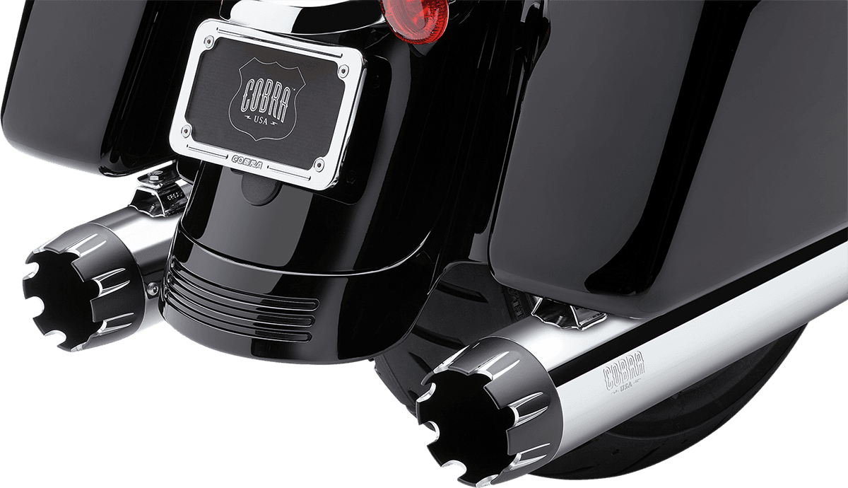 COBRA 1801-1166 Slip-On Mufflers - 4" - Chrome with Contrast Cut Tip - M8 FL