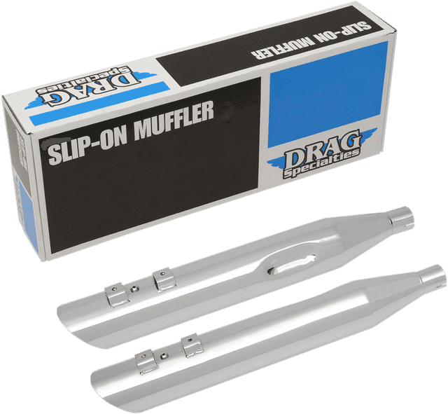 DRAG SPECIALTIES 1801-1183 3-1/2" Slashdown Slip-On Mufflers - Chrome — image 2 of 2