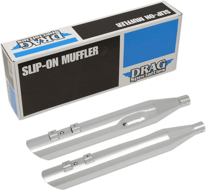 DRAG SPECIALTIES 1801-1183 3-1/2" Slashdown Slip-On Mufflers - Chrome — image 2 of 2