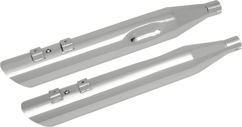 DRAG SPECIALTIES 1801-1187 4" Slashdown Slip-On Mufflers - Chrome