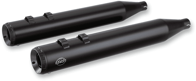 S&S CYCLE 1801-1204 Grand National Slip-On Mufflers - Black - M8 FL