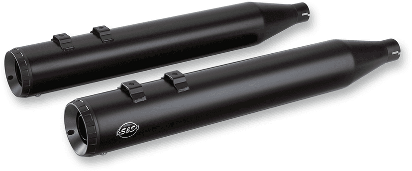 S&S CYCLE 1801-1204 Grand National Slip-On Mufflers - Black - M8 FL