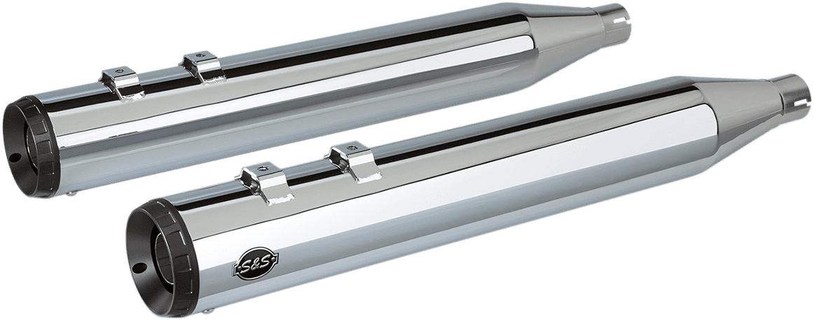 S&S CYCLE 1801-1205 Grand National Slip-On Mufflers - Chrome - FLT '95-'16