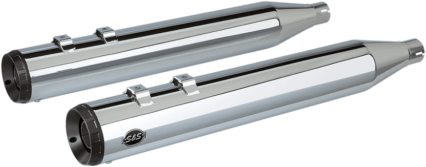 S&S CYCLE 1801-1205 Grand National Slip-On Mufflers - Chrome - FLT '95-'16