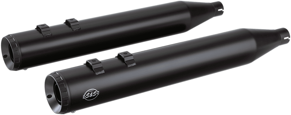S&S CYCLE 1801-1206 Grand National Slip-On Mufflers - Black - FLT '95-'16