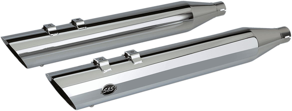 S&S CYCLE 1801-1207 Slash Cut Slip-On Mufflers - Chrome - M8 FL