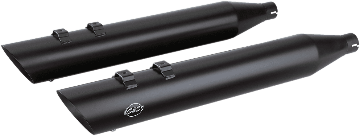 S&S CYCLE 1801-1210 Slash Cut Slip-On Mufflers - Black