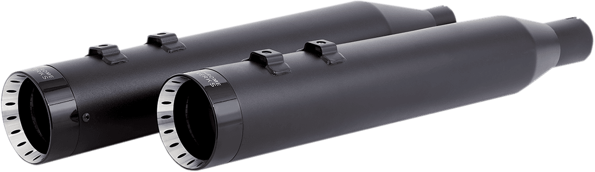 KHROME WERKS 1801-1256 4-1/2" HP-Plus® Slip-On Mufflers - Black with Turbine - Touring