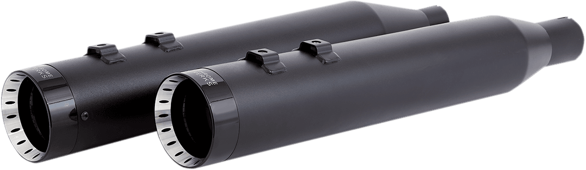KHROME WERKS 1801-1256 4-1/2" HP-Plus® Slip-On Mufflers - Black with Turbine - Touring