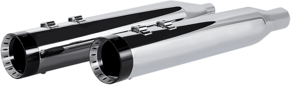KHROME WERKS 1801-1257 4-1/2" HP-Plus® Slip-On Mufflers - Chrome with Turbine - Touring