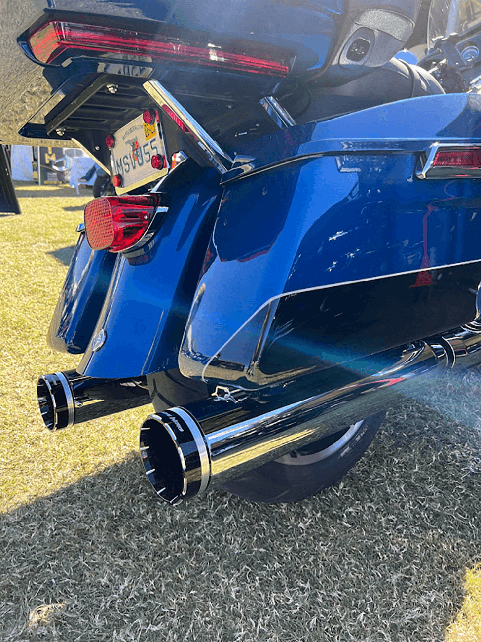 KHROME WERKS 1801-1259 4-1/2" HP-Plus® Slip-On Mufflers - Chrome with Tracer - Touring