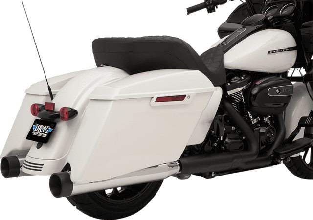 DRAG SPECIALTIES 1801-1264 4" Slip-On Mufflers with Billet End Caps - Chrome/Black — image 1 of 2