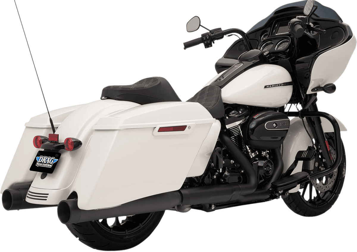 DRAG SPECIALTIES 1801-1265 4" Slip-On Mufflers with Billet End Caps - Black/Black