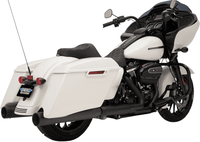 DRAG SPECIALTIES 1801-1265 4" Slip-On Mufflers with Billet End Caps - Black/Black — image 1 of 2
