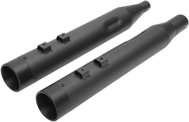 DRAG SPECIALTIES 1801-1265 4" Slip-On Mufflers with Billet End Caps - Black/Black — image 2 of 2