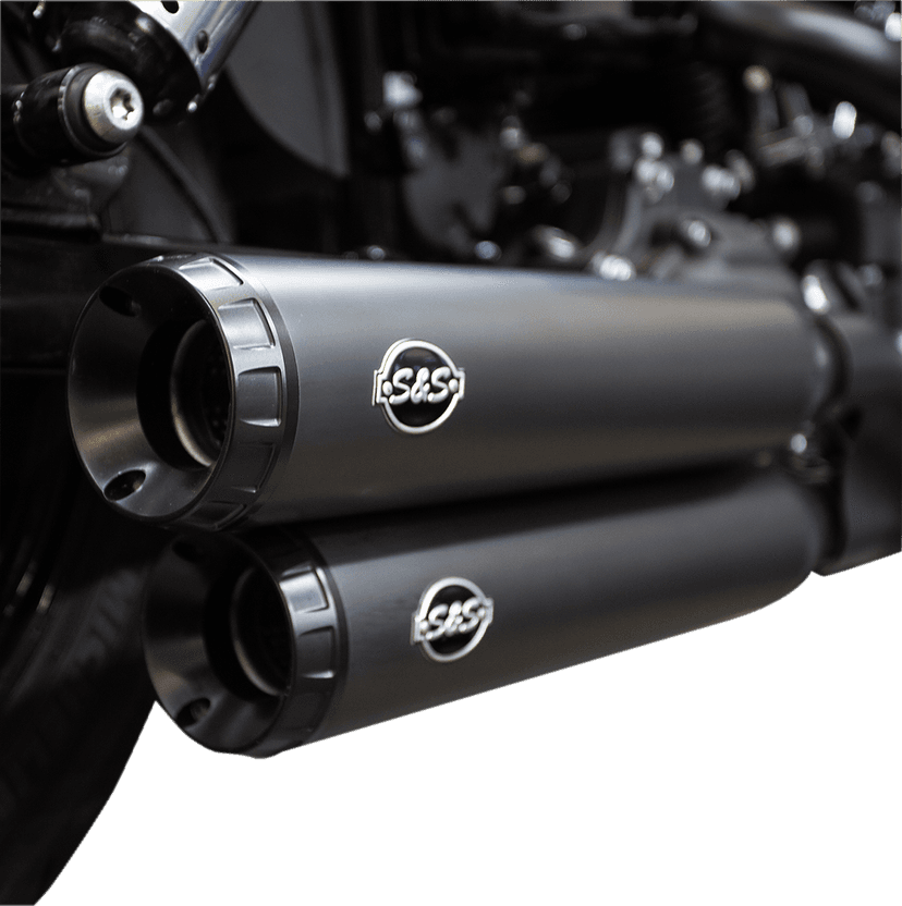 S&S CYCLE 1801-1278 Grand National Slip-On Mufflers - Guardian Black - FXDF — image 4 of 4