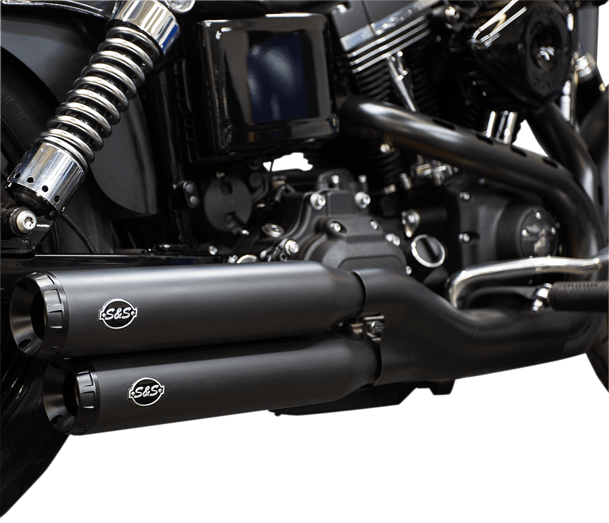 S&S CYCLE 1801-1278 Grand National Slip-On Mufflers - Guardian Black - FXDF