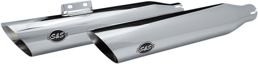 S&S CYCLE 1801-1355 Slash-Cut Slip-On Mufflers - Race - Chrome - FLFB