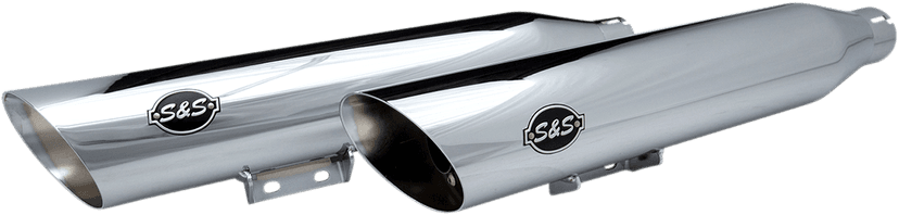 S&S CYCLE 1801-1356 Slash-Cut Slip-On Mufflers - Race - Chrome - FLHC — image 2 of 2