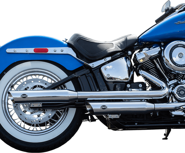 S&S CYCLE 1801-1356 Slash-Cut Slip-On Mufflers - Race - Chrome - FLHC — image 1 of 2