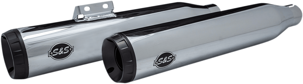 S&S CYCLE 1801-1361 Grand National Slip-On Mufflers - Race - Chrome - M8 Softail