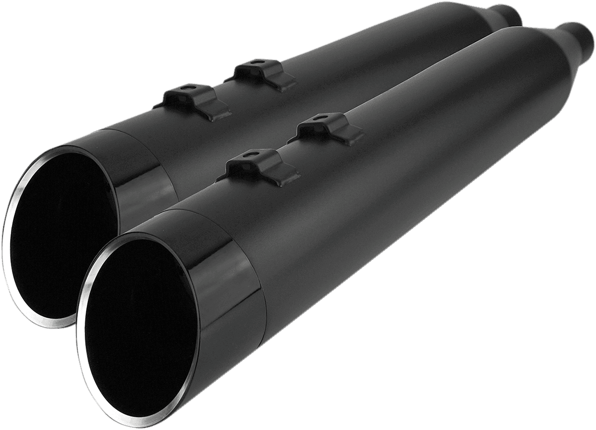 KHROME WERKS 1801-1448 4-1/2" HP-Plus® Slip-On Mufflers - Black with Edge Tip