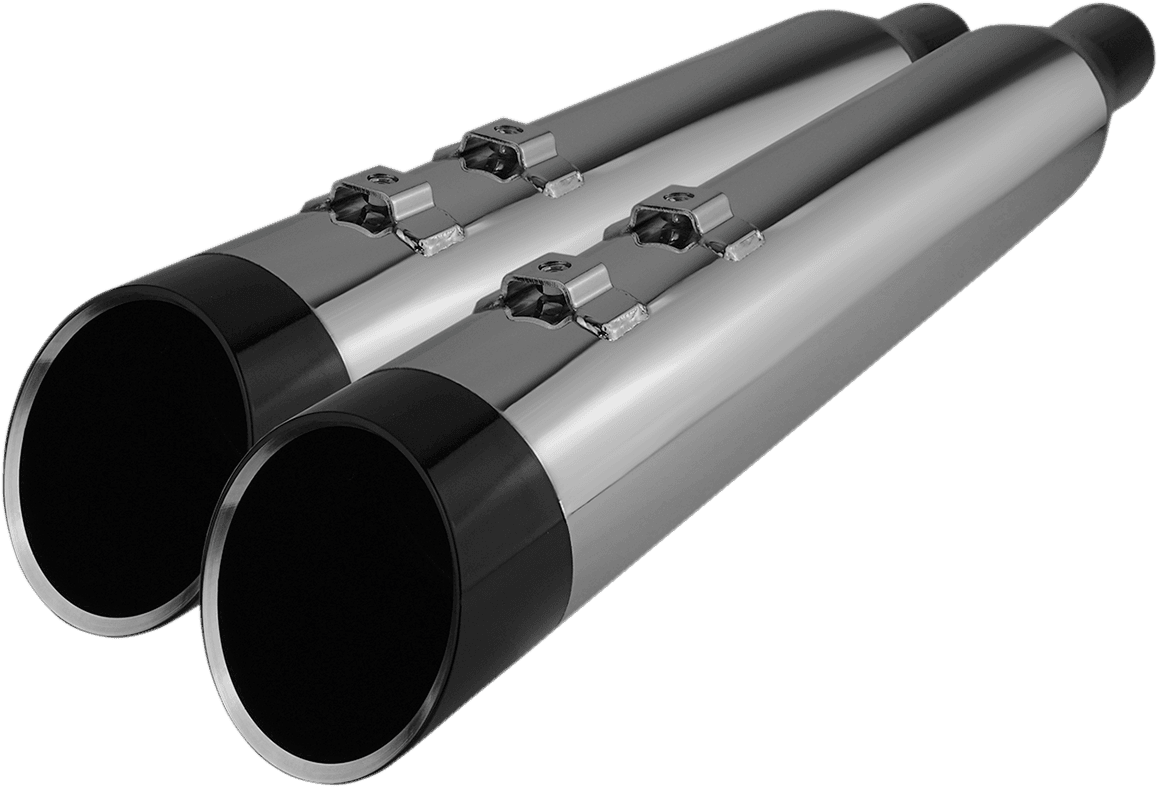 KHROME WERKS 1801-1449 4-1/2" HP-Plus® Slip-On Mufflers - Chrome with Edge Tip