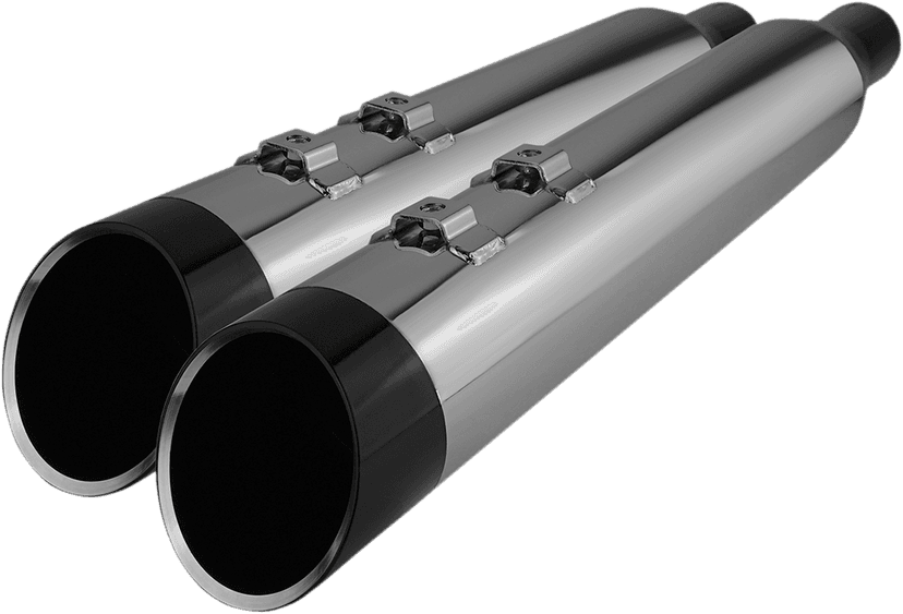 KHROME WERKS 1801-1449 4-1/2" HP-Plus® Slip-On Mufflers - Chrome with Edge Tip