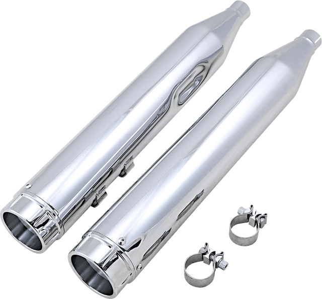 VANCE & HINES 1801-1458 4-1/2" Torquer Mufflers for '95-'16 FL - Chrome — image 2 of 4