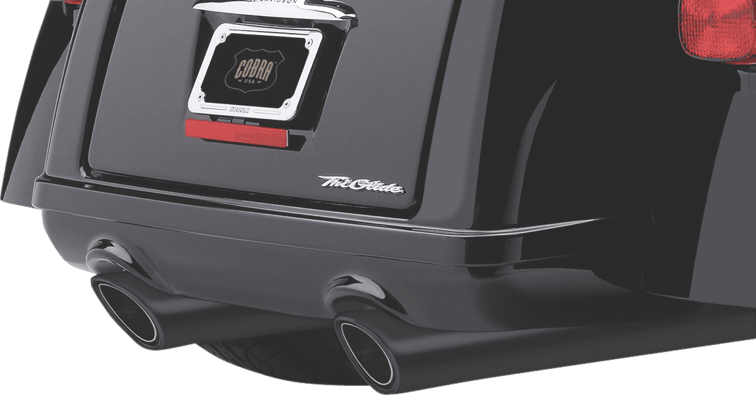 COBRA 1801-1465 909 Twins Slip-On Mufflers - Tri-Glide - Black