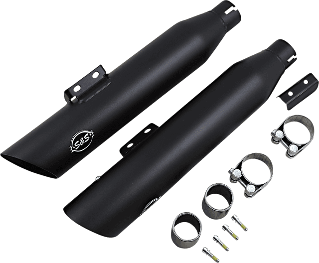S&S CYCLE 1801-1474 Slash-Cut Slip-On Mufflers - 50 State - Guardian Black - FLFB — image 3 of 4
