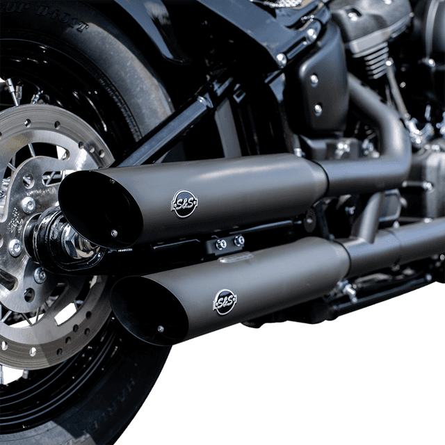 S&S CYCLE 1801-1474 Slash-Cut Slip-On Mufflers - 50 State - Guardian Black - FLFB — image 2 of 4