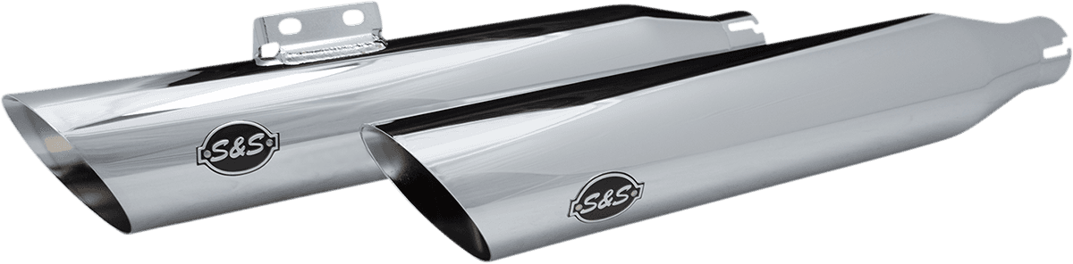 S&S CYCLE 1801-1475 Slash-Cut Slip-On Mufflers - 50 State - Chrome - FLFB