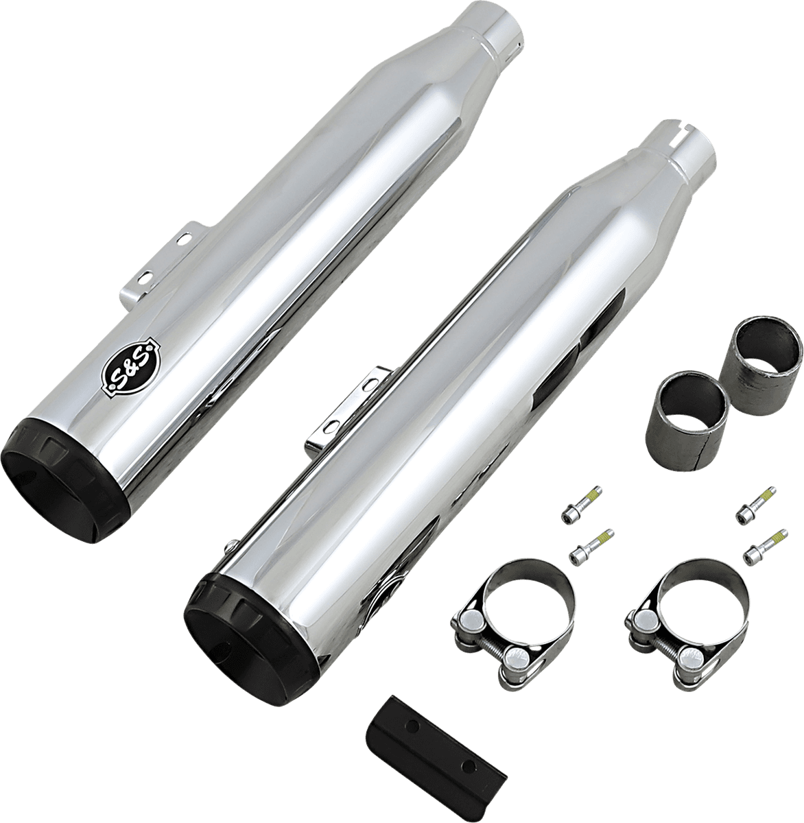 S&S CYCLE 1801-1477 Grand National Slip-On Mufflers - 50-State - Chrome - M8 Softail