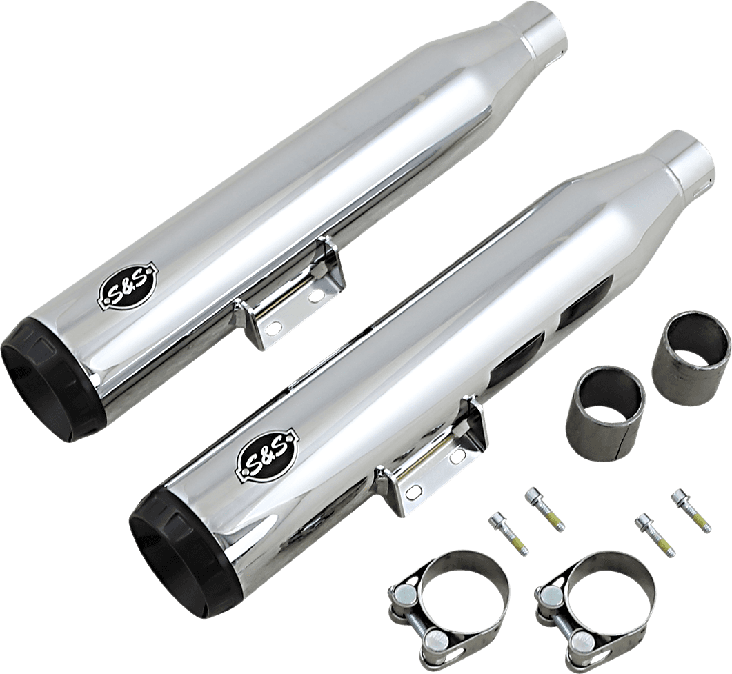 S&S CYCLE 1801-1479 Grand National Slip-On Mufflers - 50-State - Chrome - FLHC/FLDE