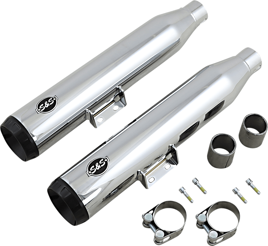 S&S CYCLE 1801-1479 Grand National Slip-On Mufflers - 50-State - Chrome - FLHC/FLDE